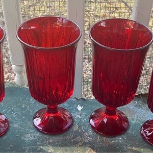 Noritake Provinical Elegant Red Glass Tea/Water Goblets